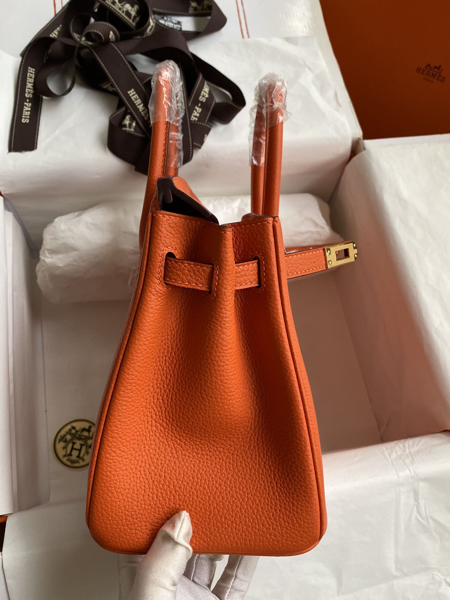 Hermès Birkin 25 Orange Togo Gold Hardware