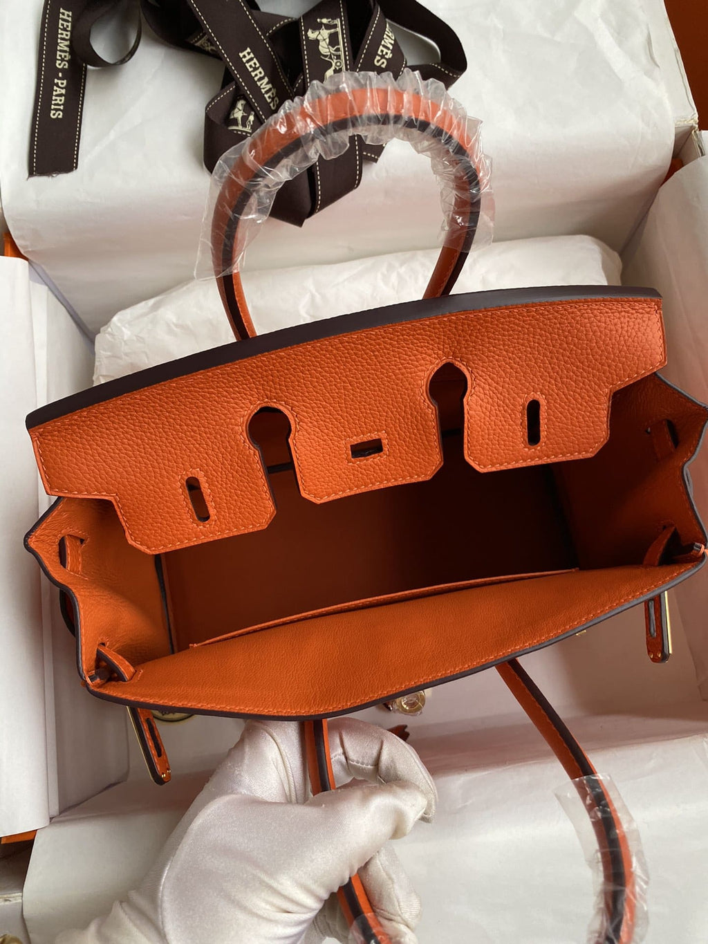 Hermès Birkin 25 Orange Togo Gold Hardware