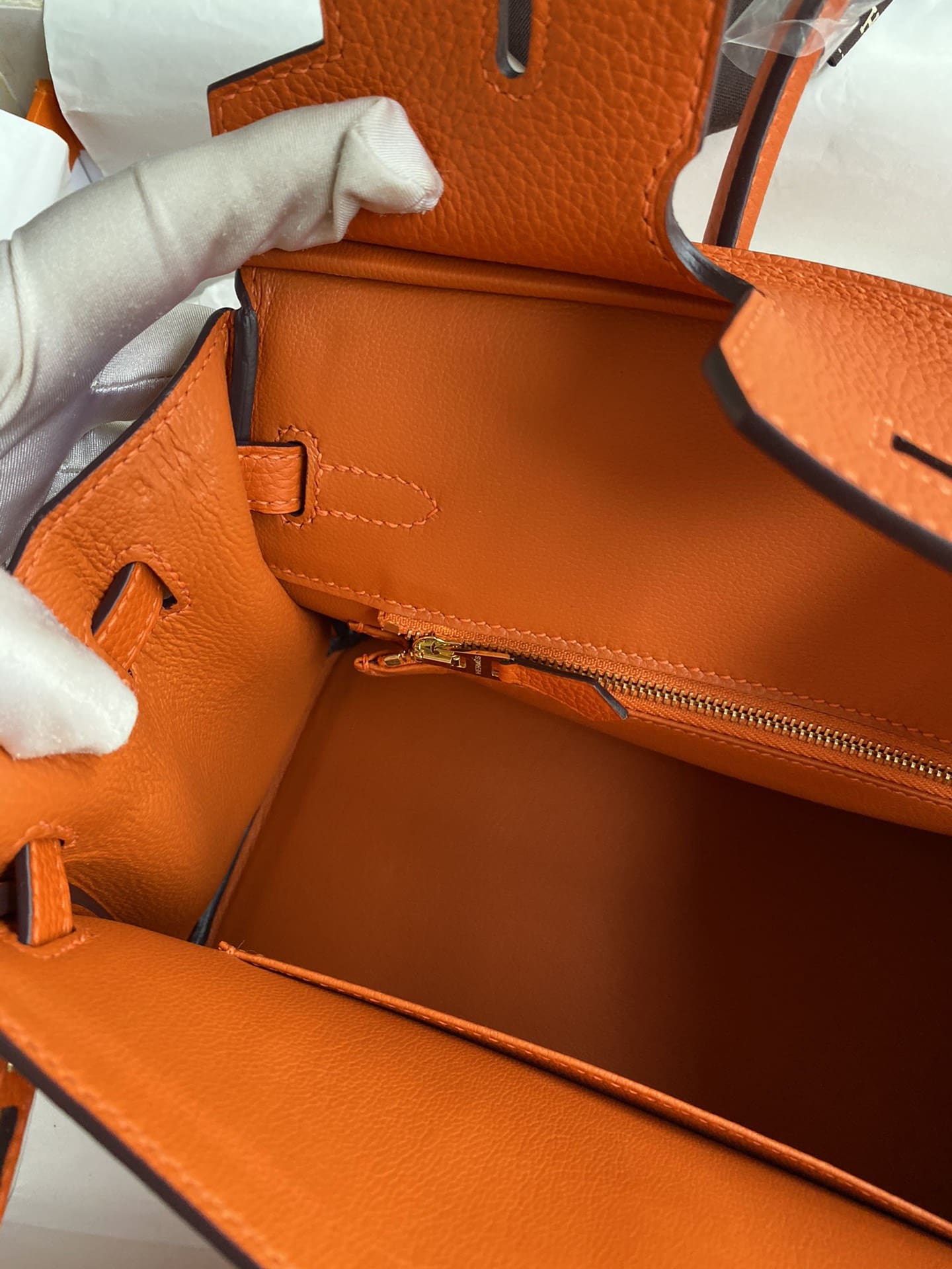 Hermès Birkin 25 Orange Togo Gold Hardware
