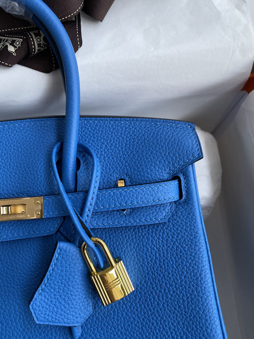 Hermès Birkin 25 Blue Zellige Togo Gold Hardware