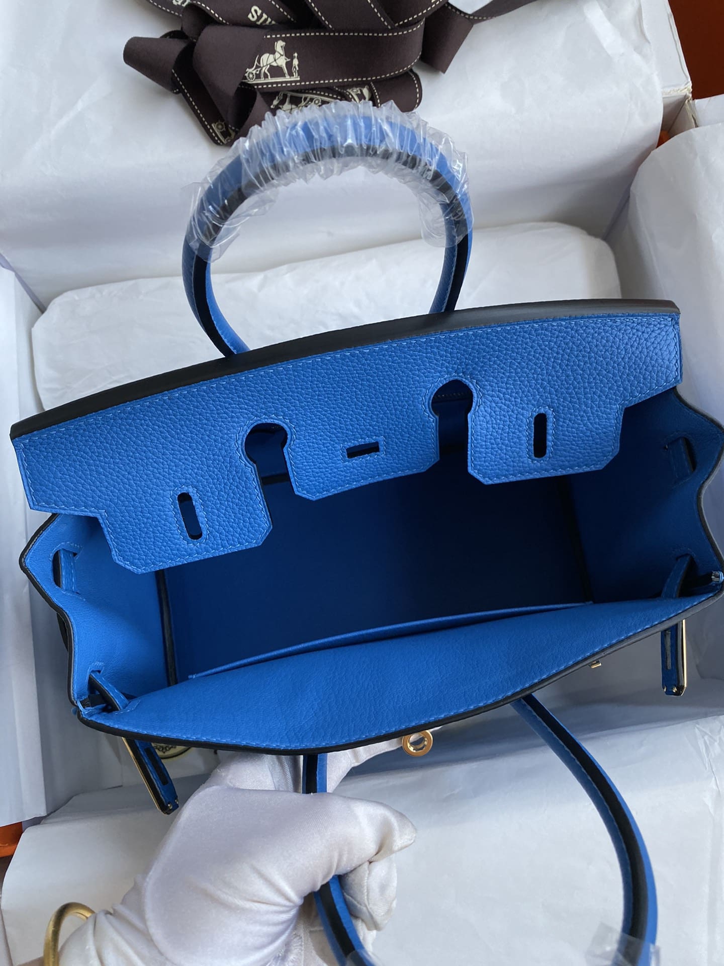 Hermès Birkin 25 Blue Zellige Togo Gold Hardware