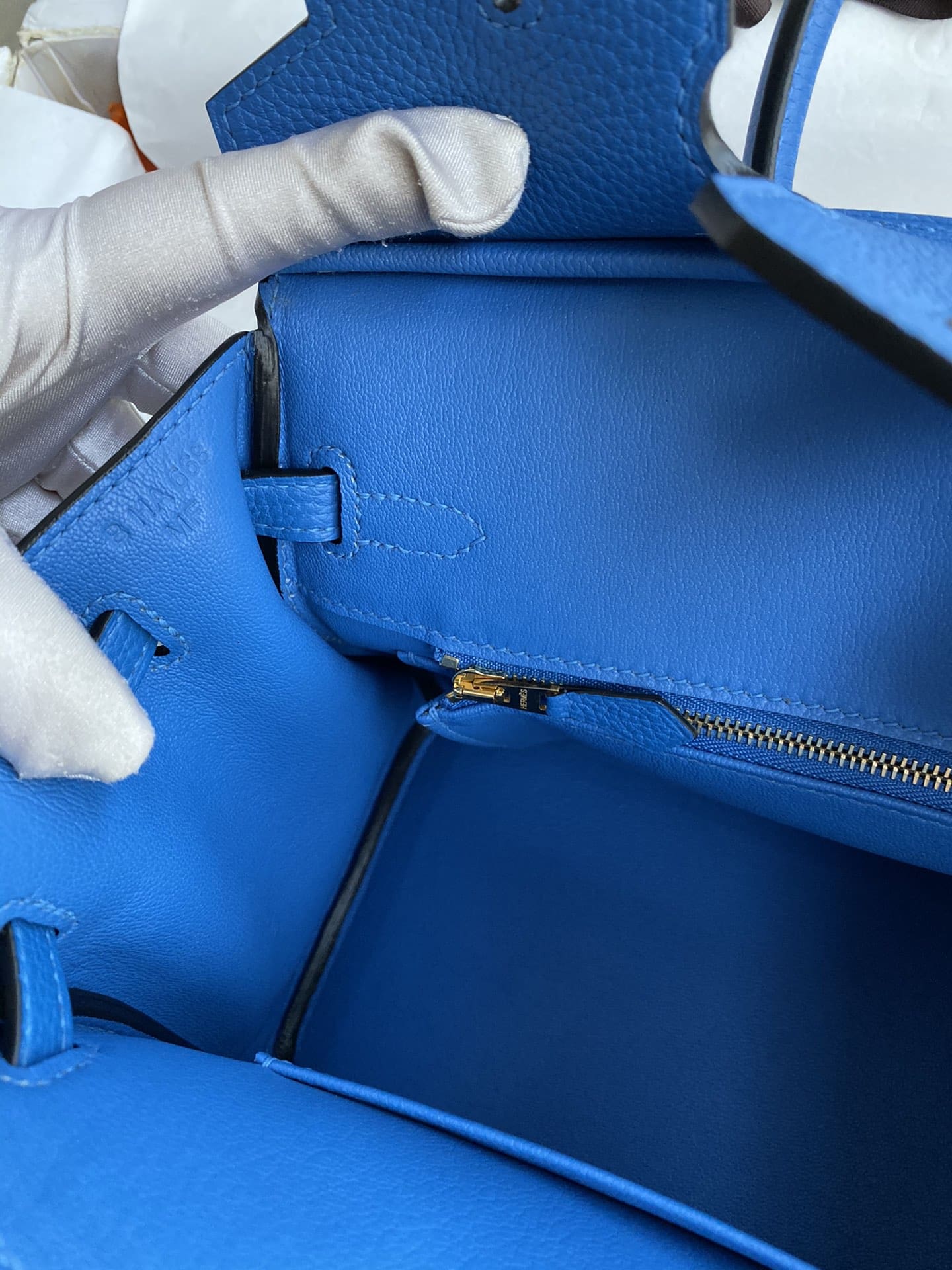 Hermès Birkin 25 Blue Zellige Togo Gold Hardware