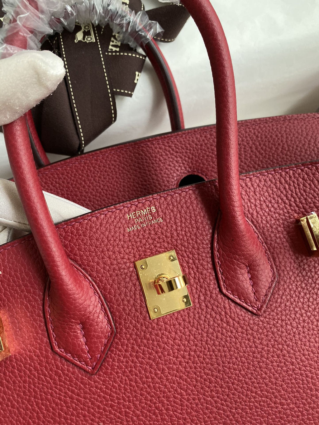 Hermès Rouge Grenat Birkin 25cm in Togo Leather with Gold Hardware