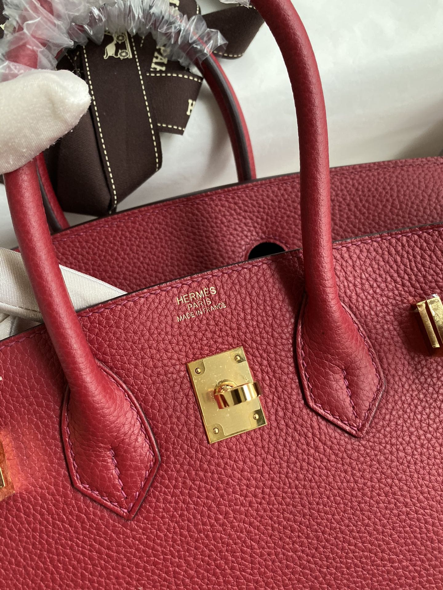 Hermès Rouge Grenat Birkin 25cm in Togo Leather with Gold Hardware