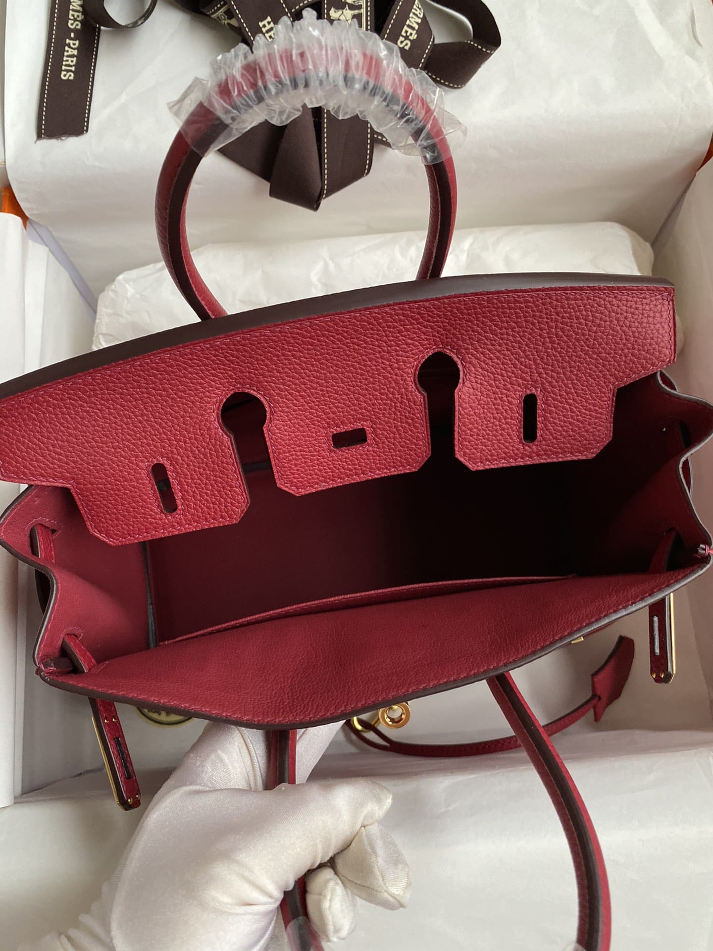 Hermès Rouge Grenat Birkin 25cm in Togo Leather with Gold Hardware