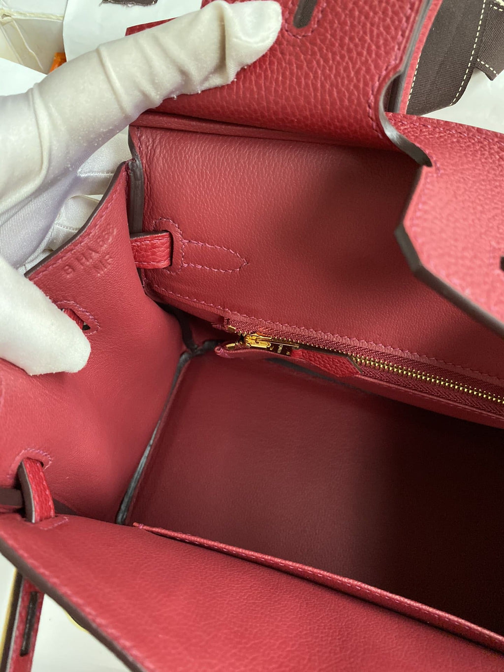 Hermès Rouge Grenat Birkin 25cm in Togo Leather with Gold Hardware
