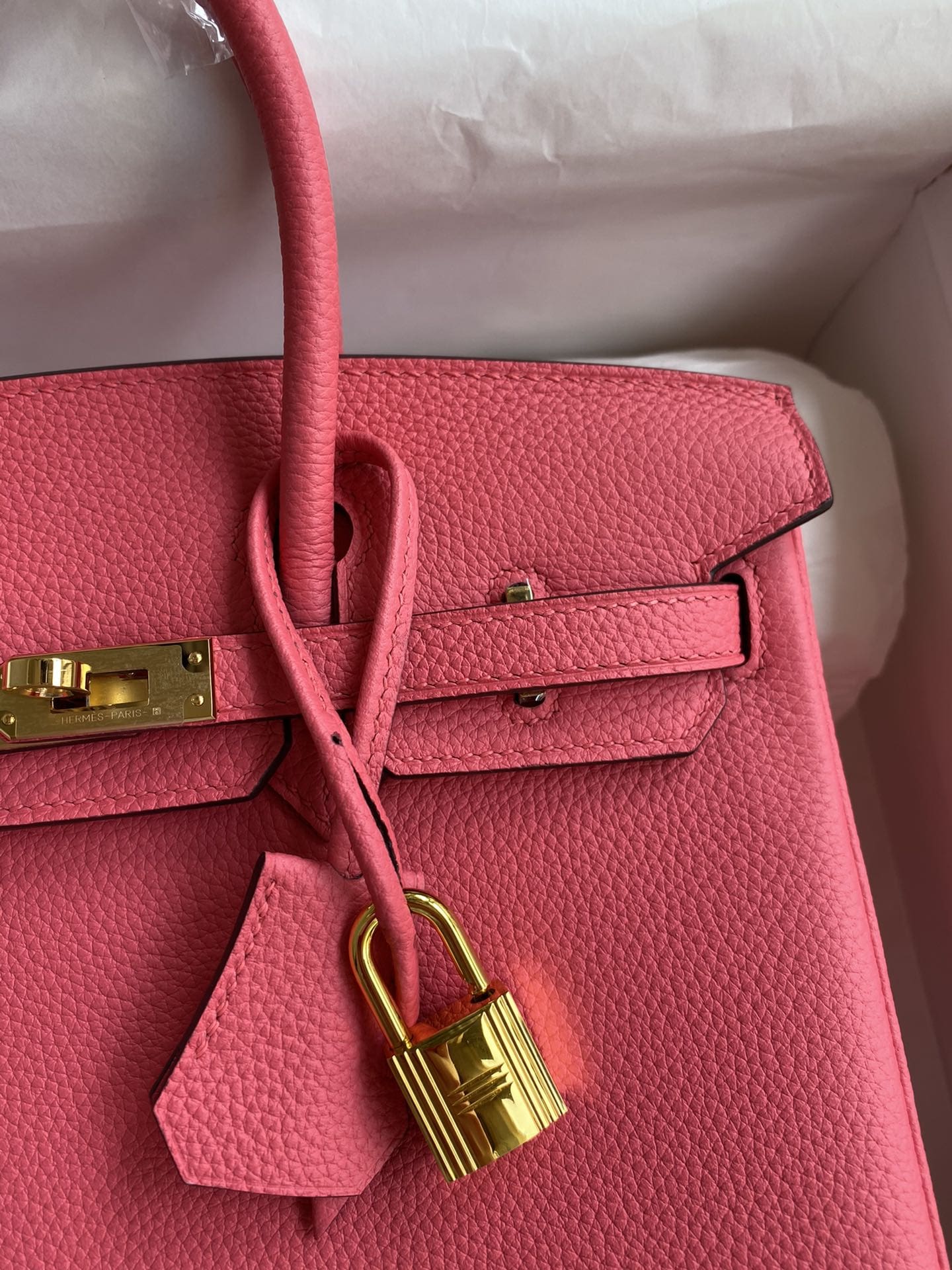 Hermes Birkin 25 Bag Pink Rose Lipstick Togo Gold Hardware