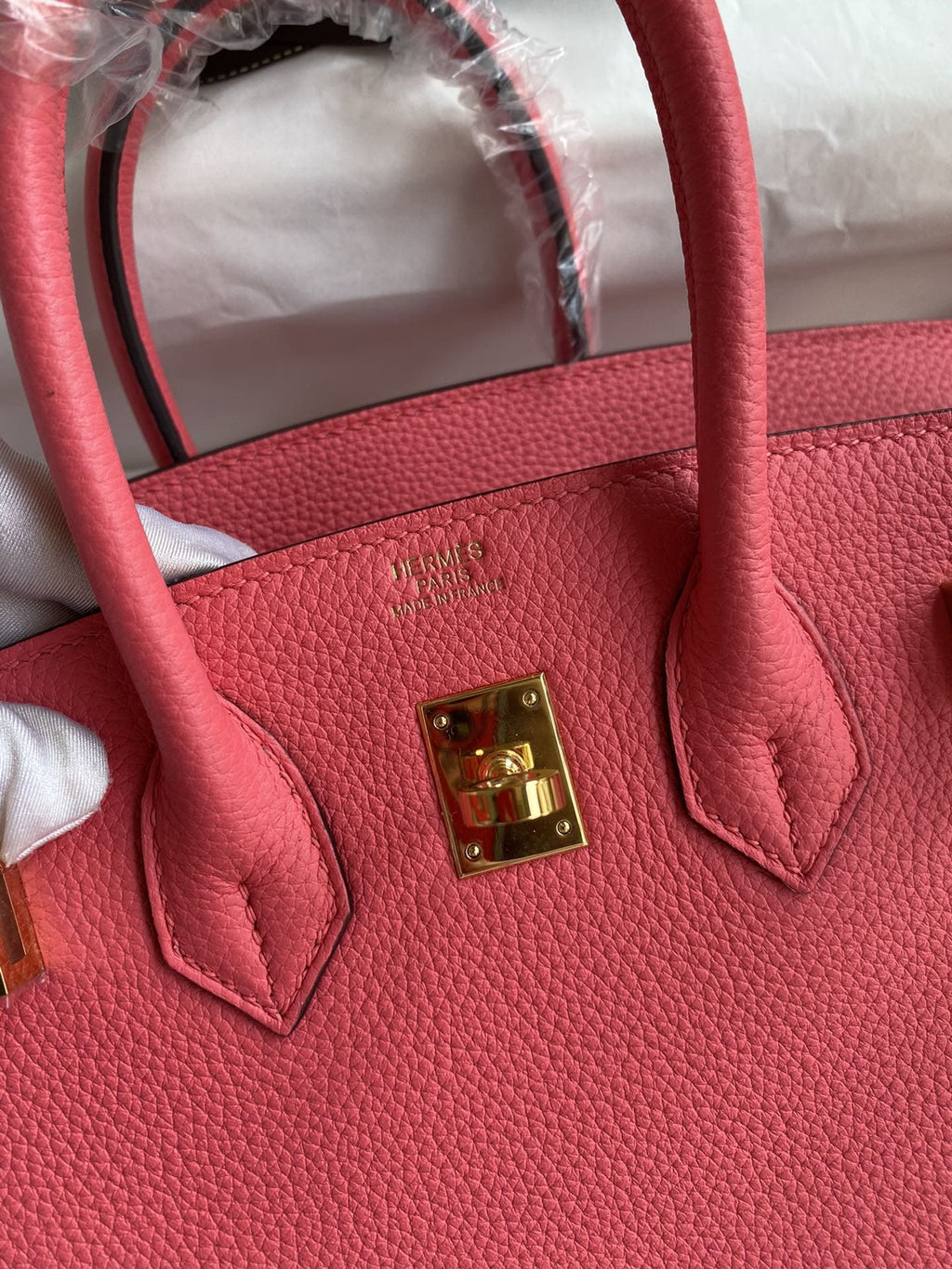 Hermes Birkin 25 Bag Pink Rose Lipstick Togo Gold Hardware