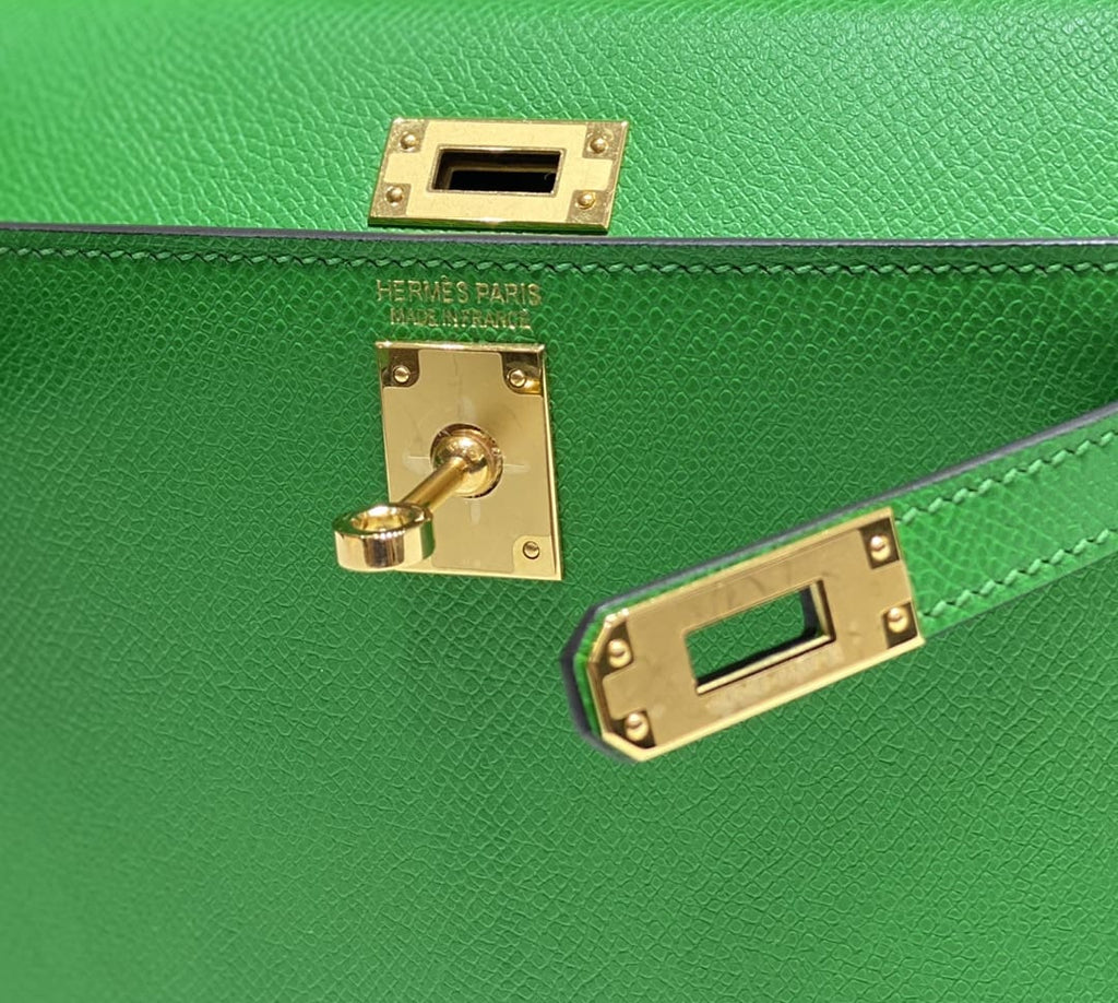 HERMÈS Mini Kelly 20 Bamboo Chevre Gold Hardware