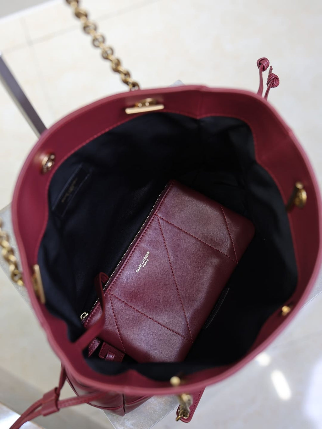 SAINT LAURENT small JAMIE SHOPPING in lambskin