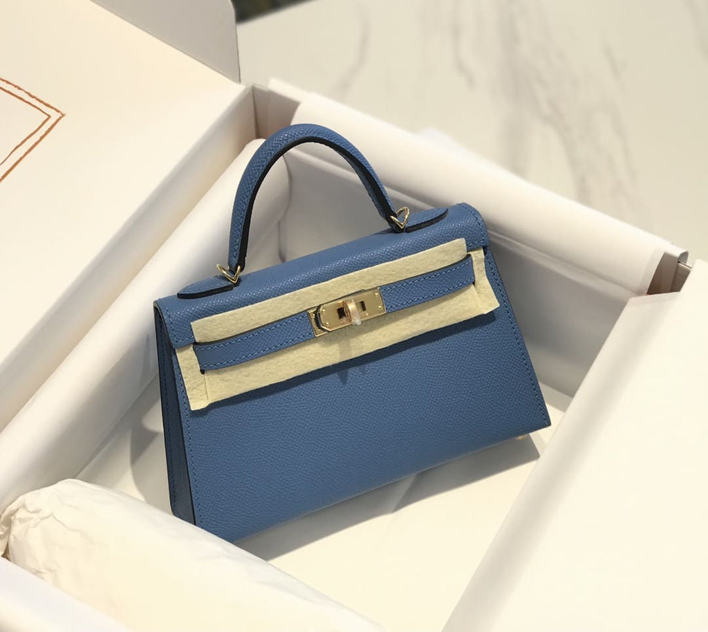 HERMÈS Kelly Mini 20 Epsom Deep Blue