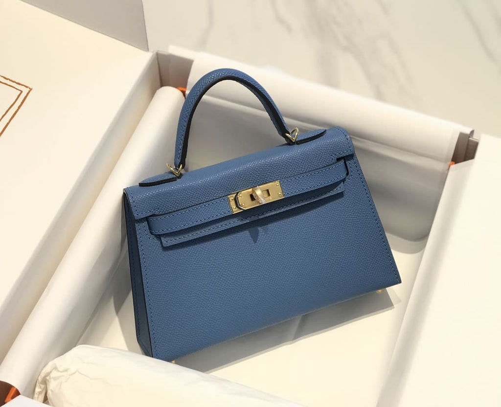 HERMÈS Kelly Mini 20 Epsom Deep Blue