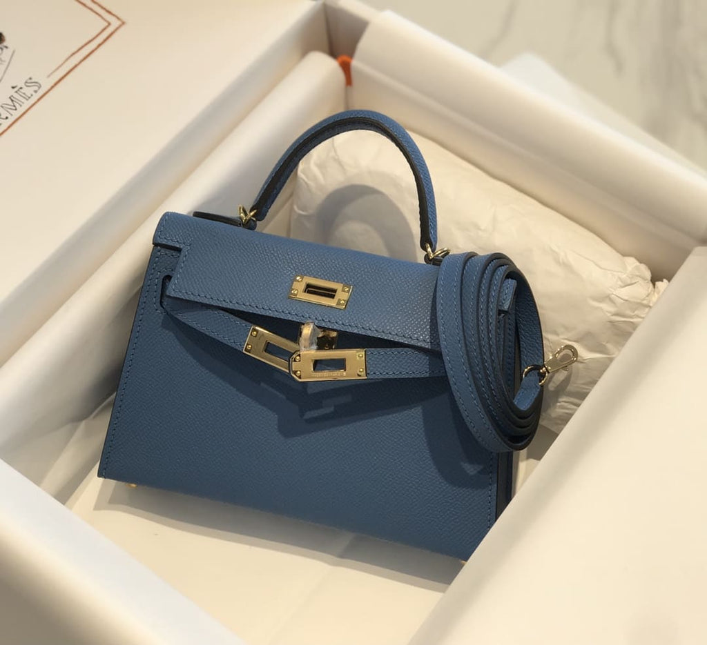 HERMÈS Kelly Mini 20 Epsom Deep Blue