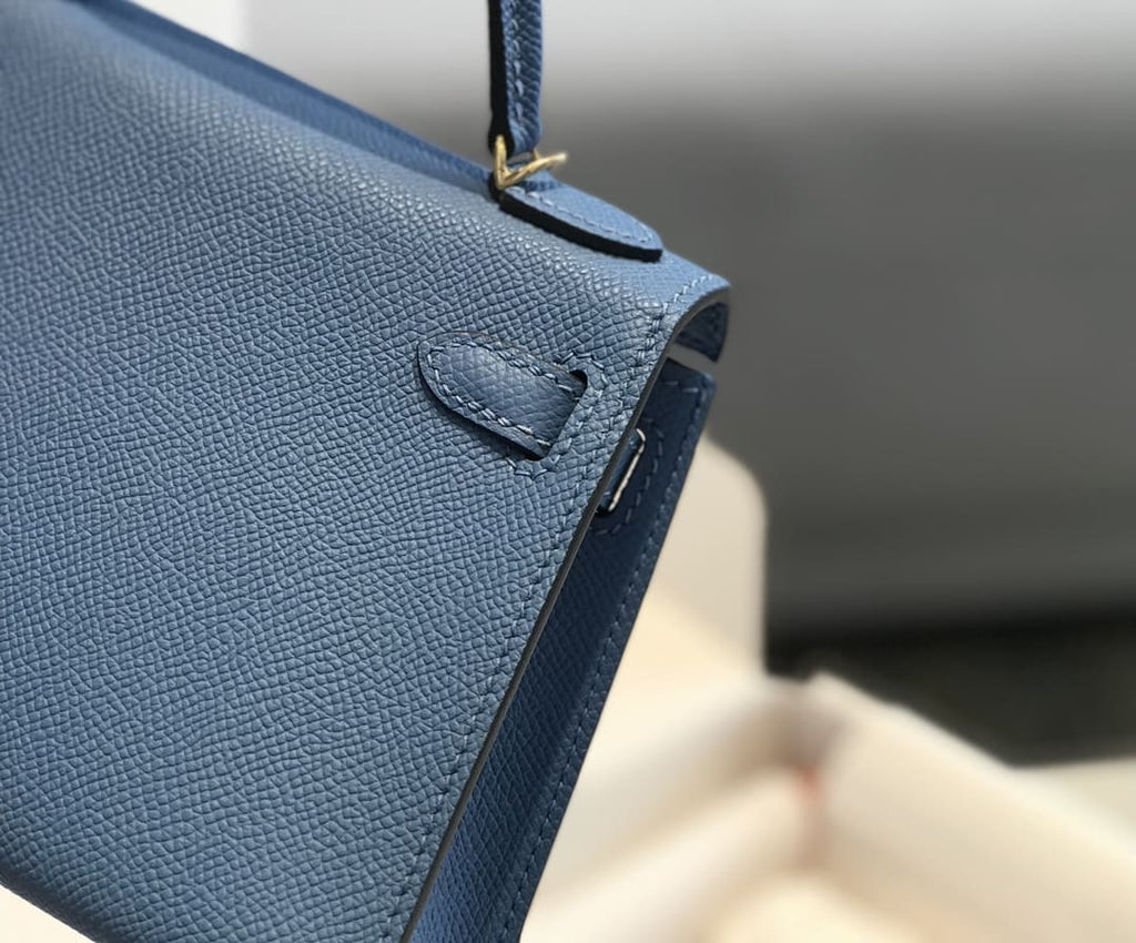 HERMÈS Kelly Mini 20 Epsom Deep Blue