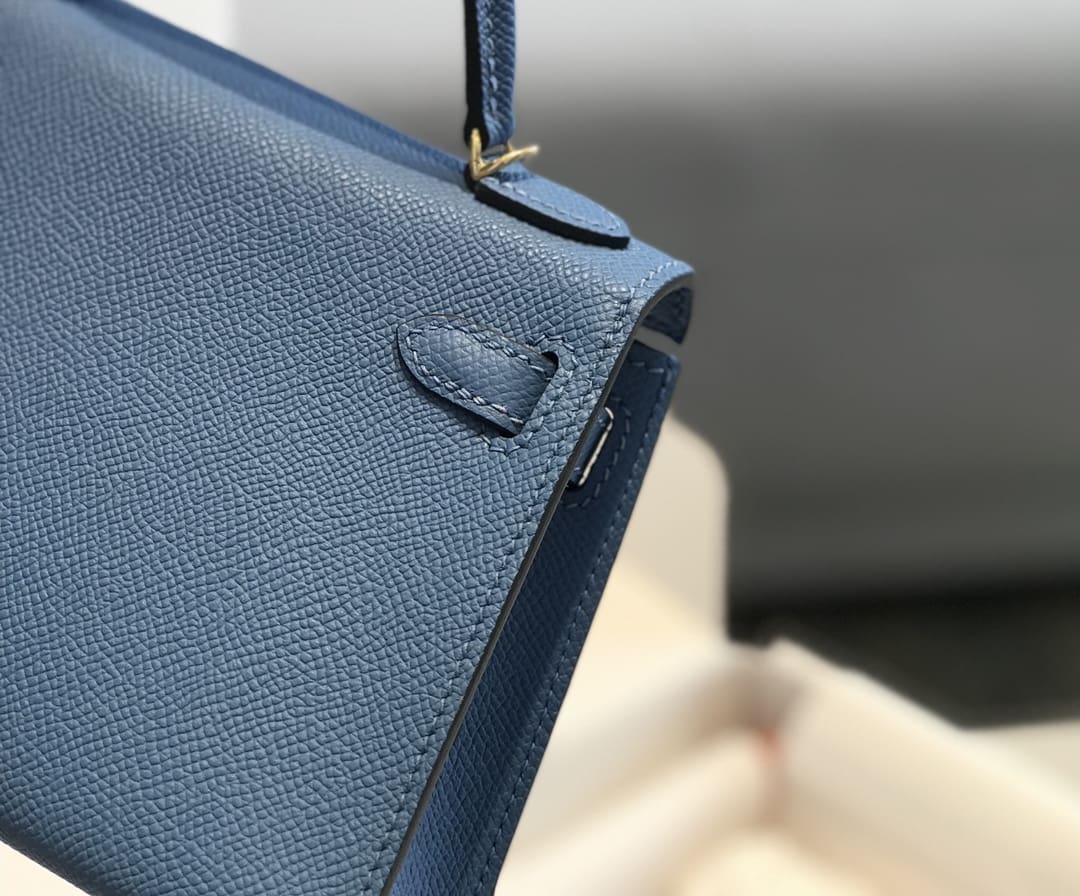 HERMÈS Kelly Mini 20 Epsom Deep Blue