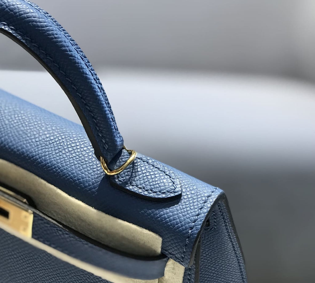 HERMÈS Kelly Mini 20 Epsom Deep Blue
