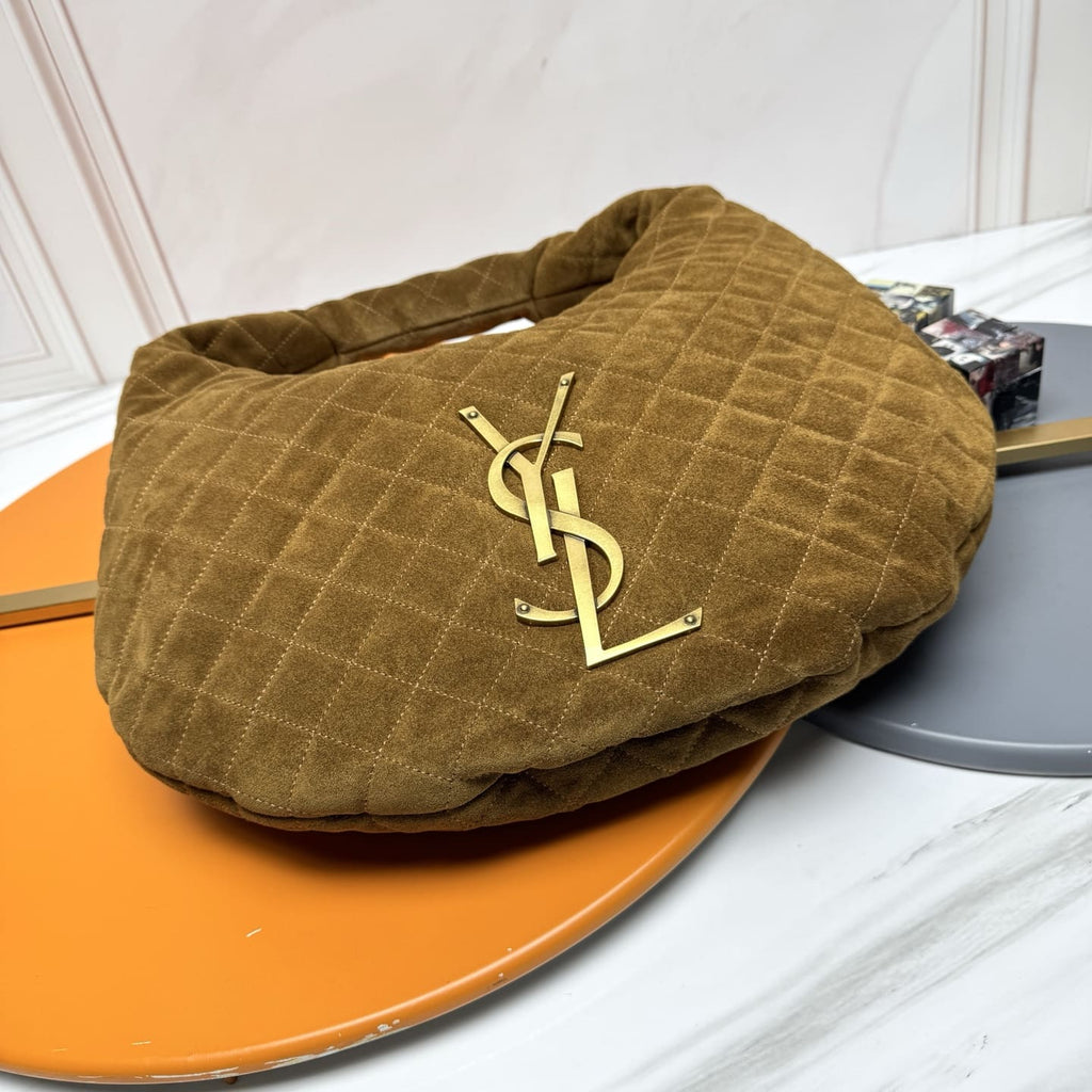 SAINT LAURENT ICARE hobo in quilted suede