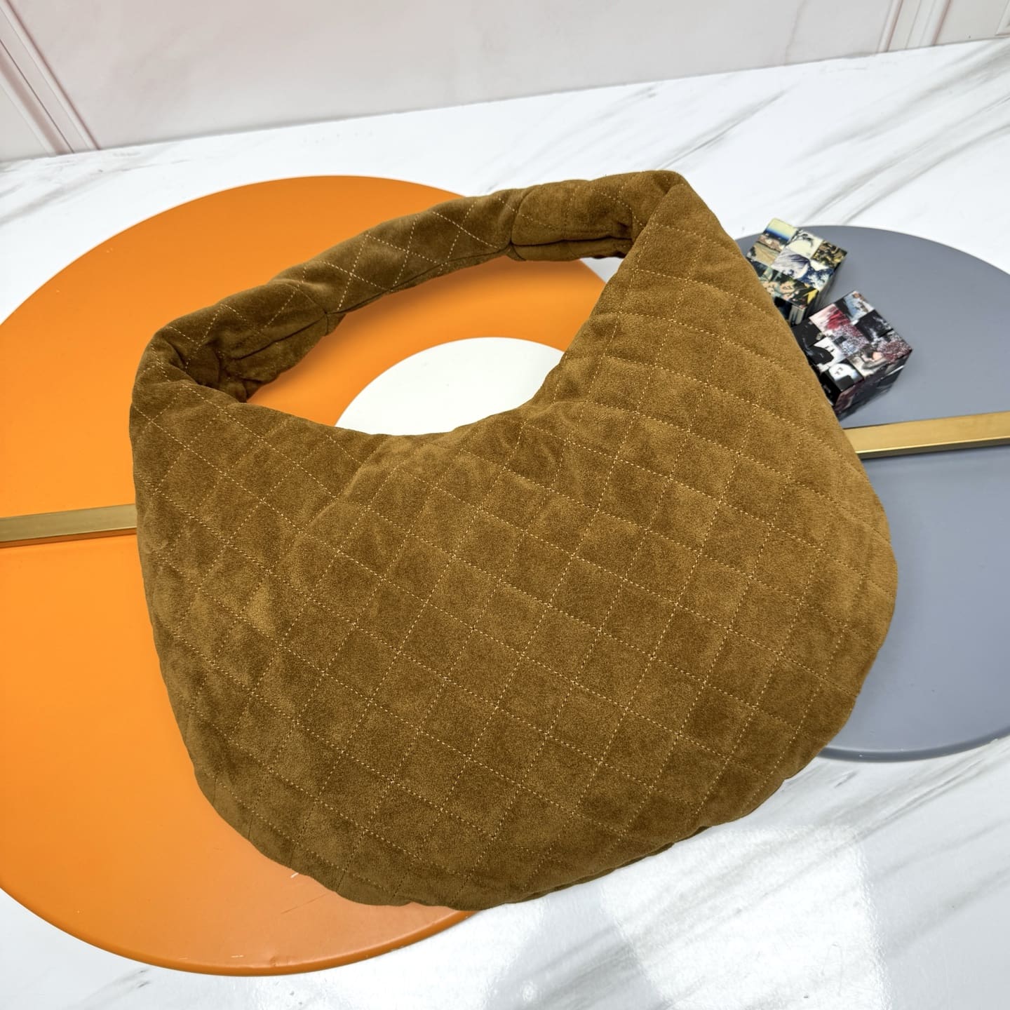 SAINT LAURENT ICARE hobo in quilted suede