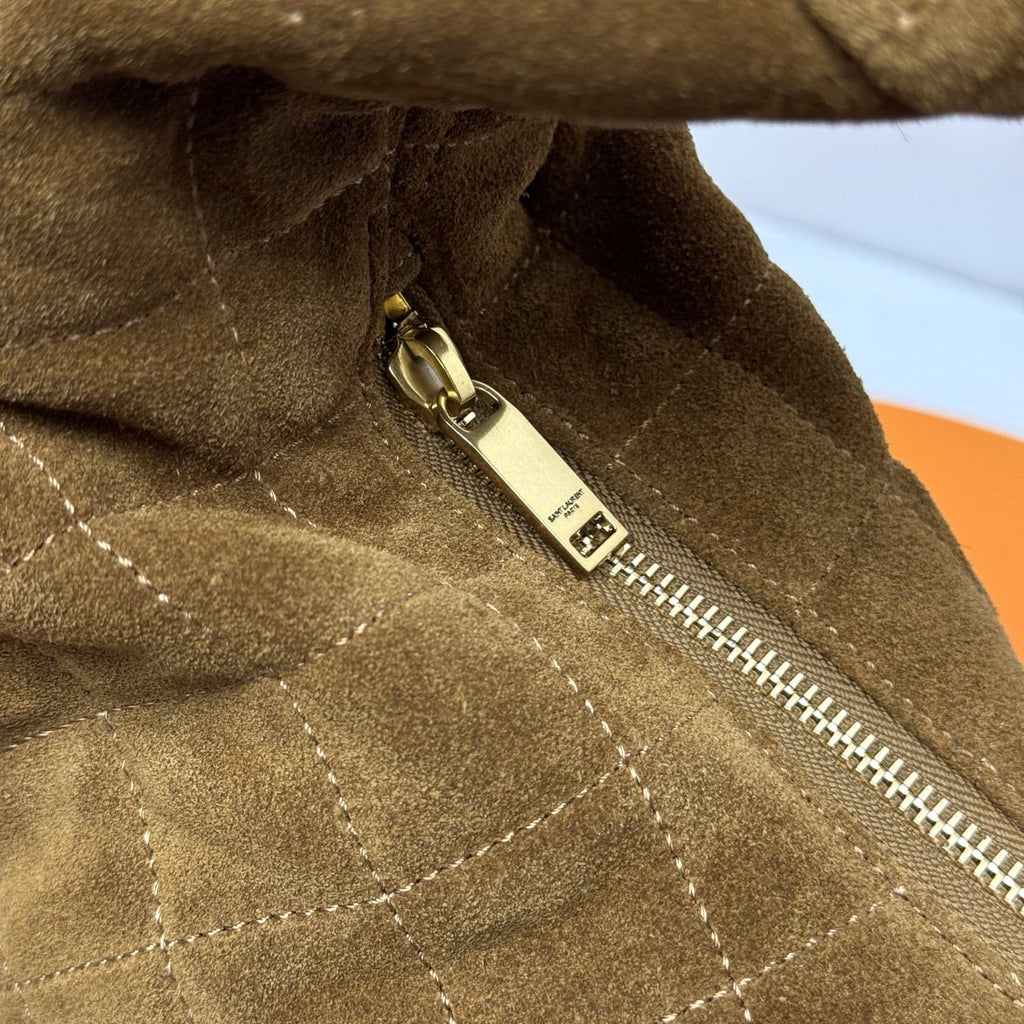 SAINT LAURENT ICARE hobo in quilted suede