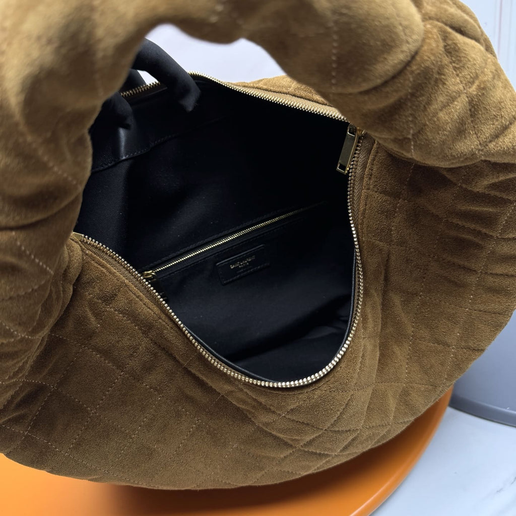 SAINT LAURENT ICARE hobo in quilted suede
