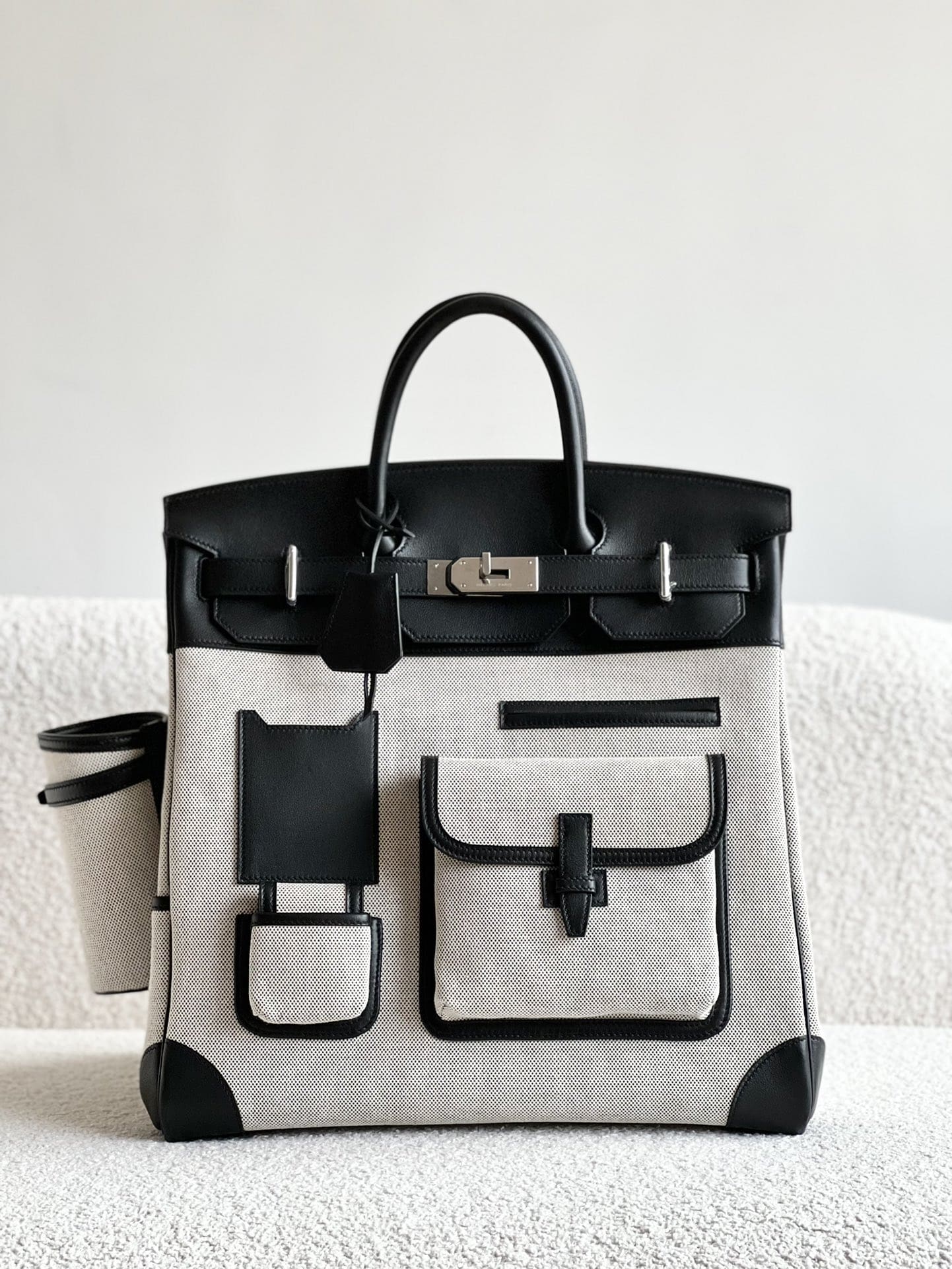 HERMÈS Evercalf Toile Cargo Haut A Courroies Birkin 40 Handbag