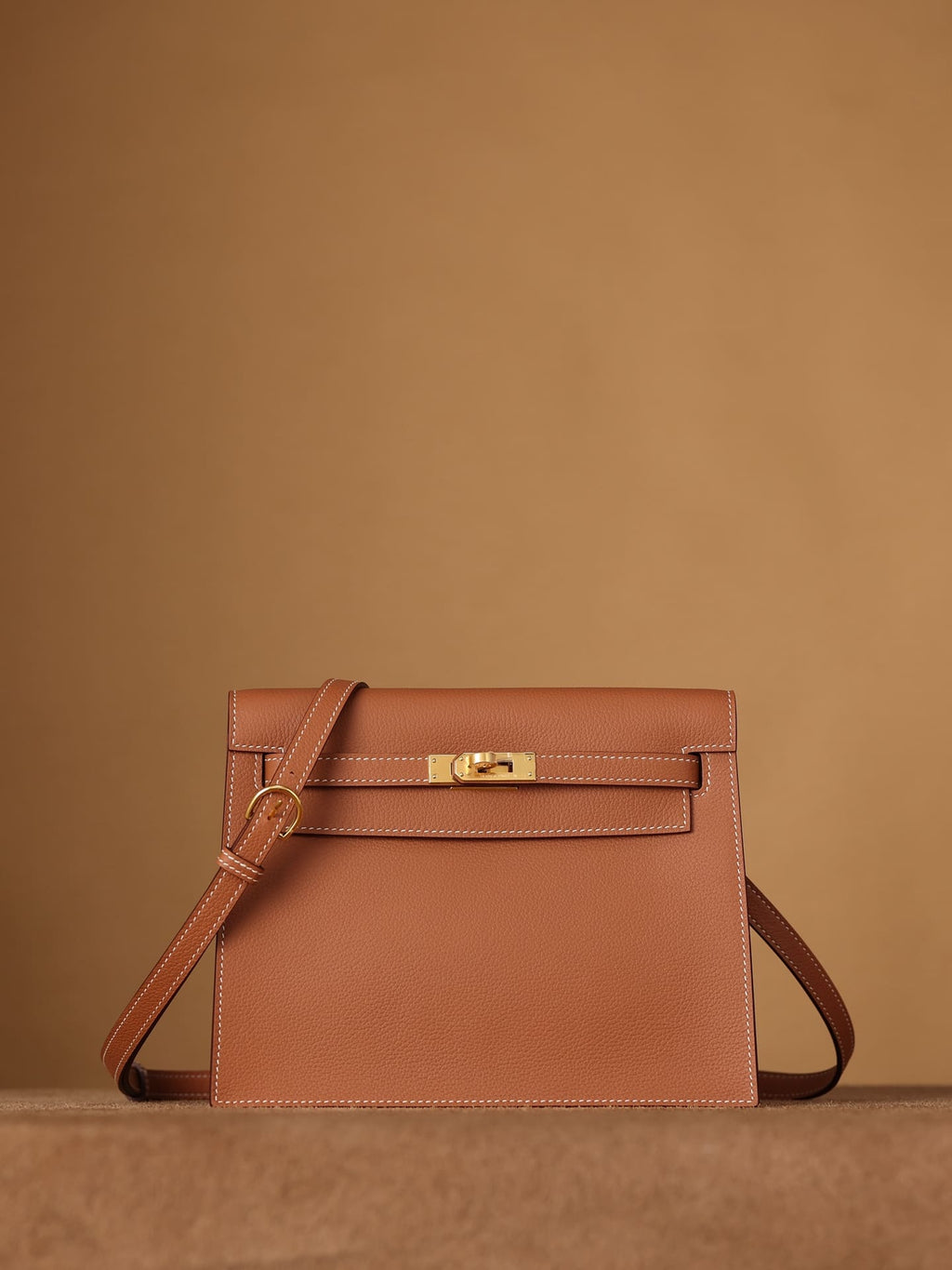 Hermès Kelly Danse Gold Verso Evercolor Gold Hardware
