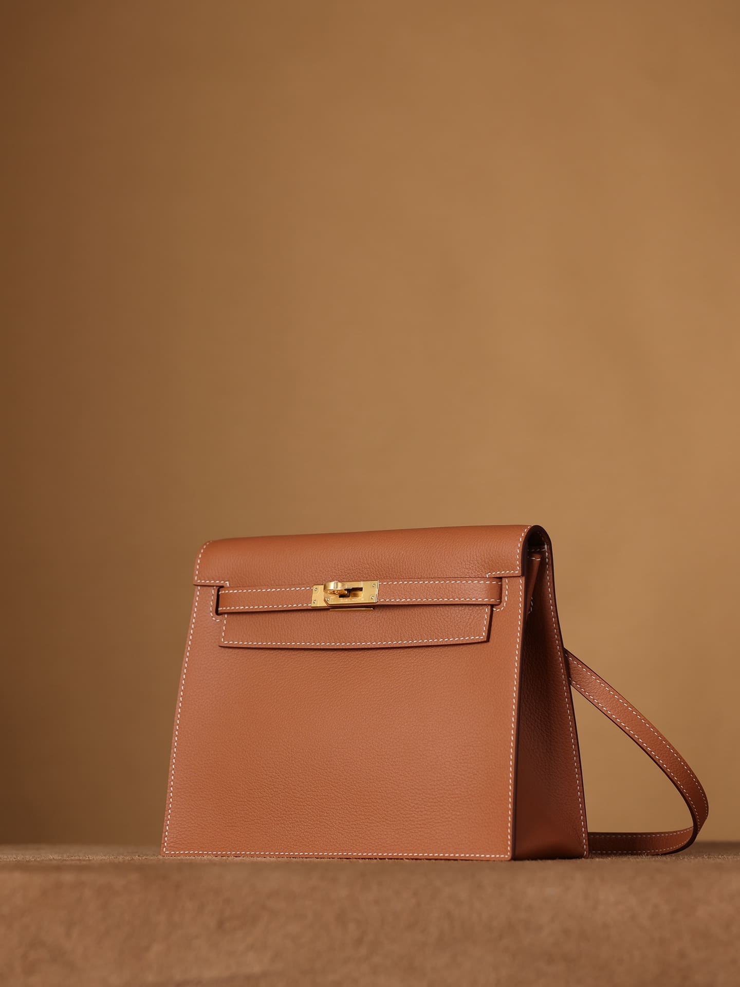 Hermès Kelly Danse Gold Verso Evercolor Gold Hardware