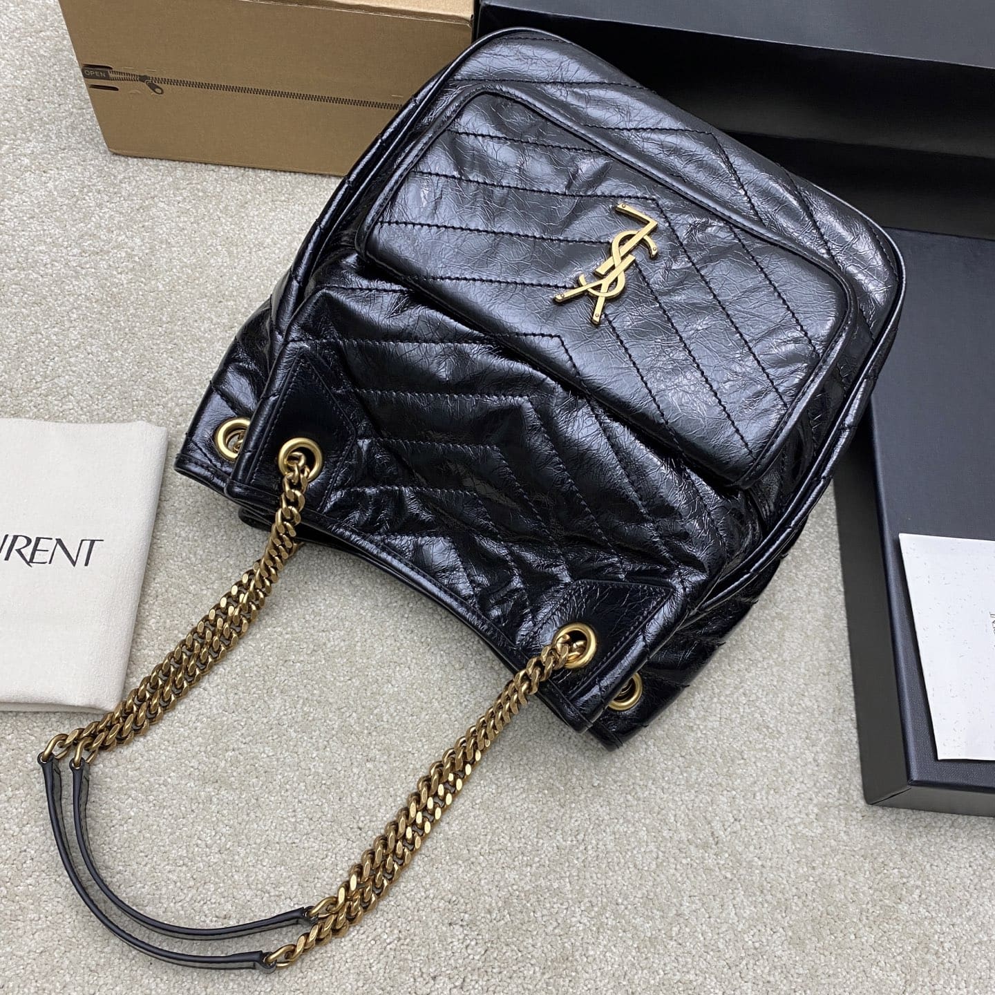 SAINT LAURENT NIKI small shopping in vintage leather