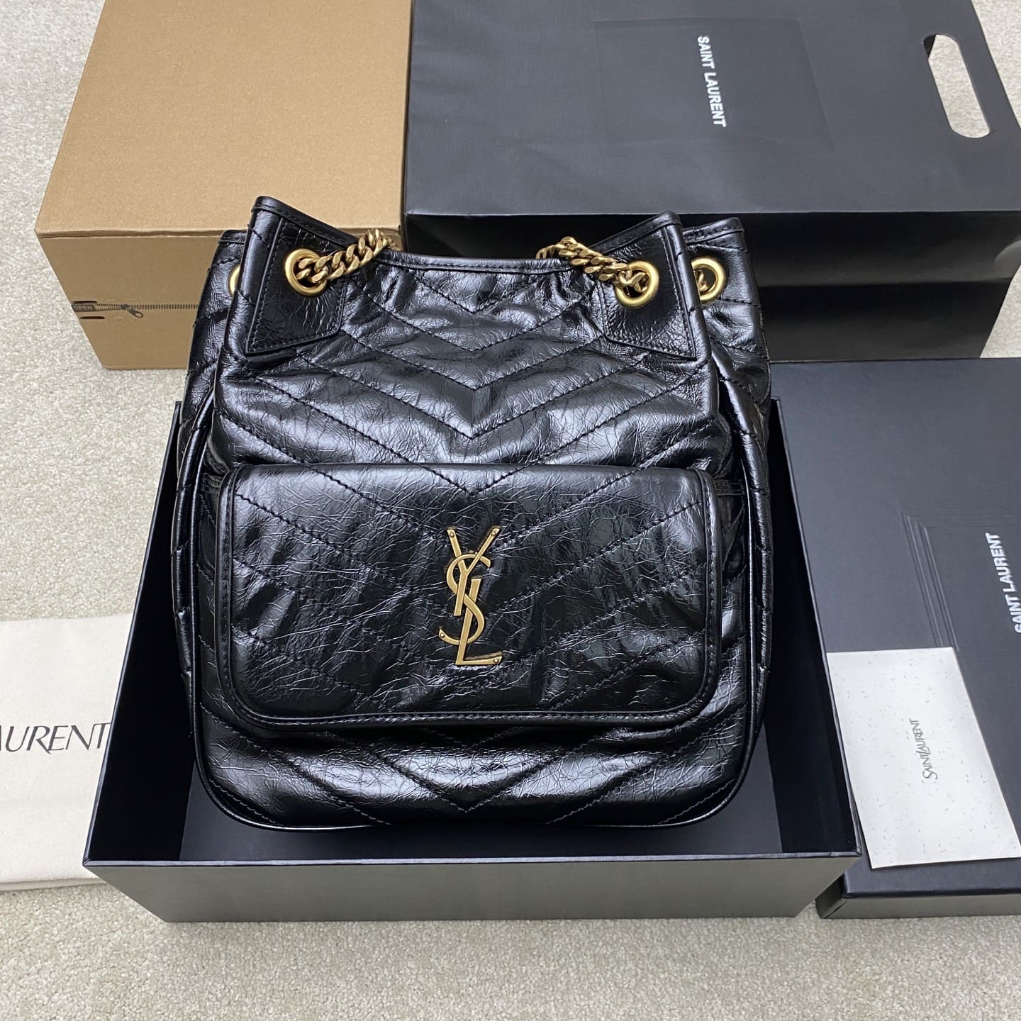 SAINT LAURENT NIKI small shopping in vintage leather