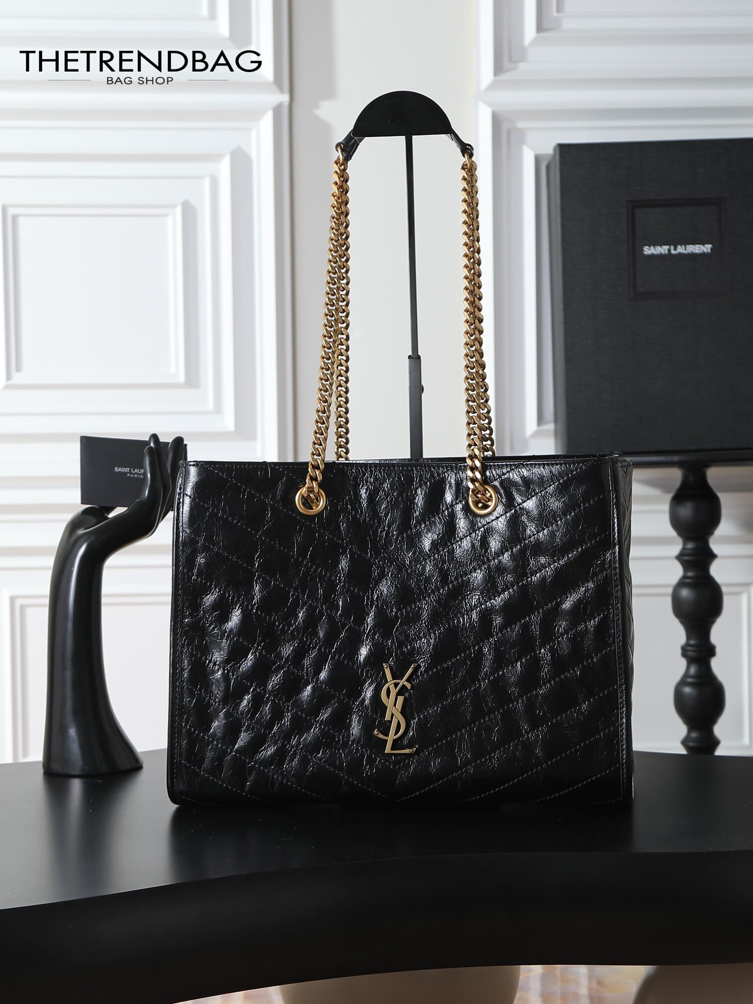SAINT LAURENT NIKI shopping in vintage leather-large