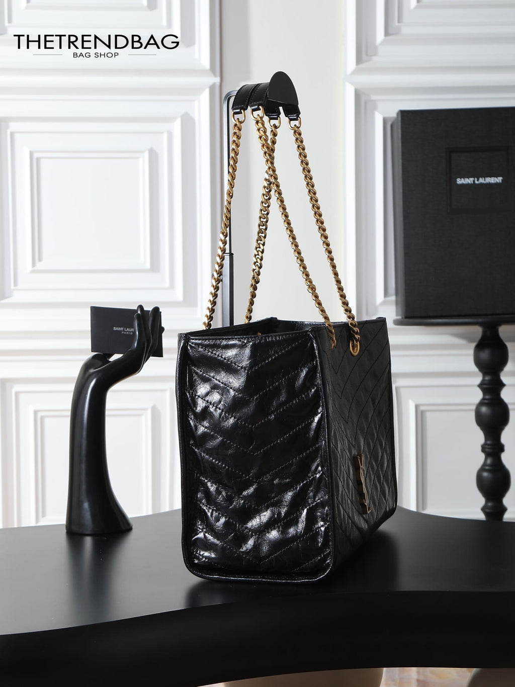 SAINT LAURENT NIKI shopping in vintage leather-large