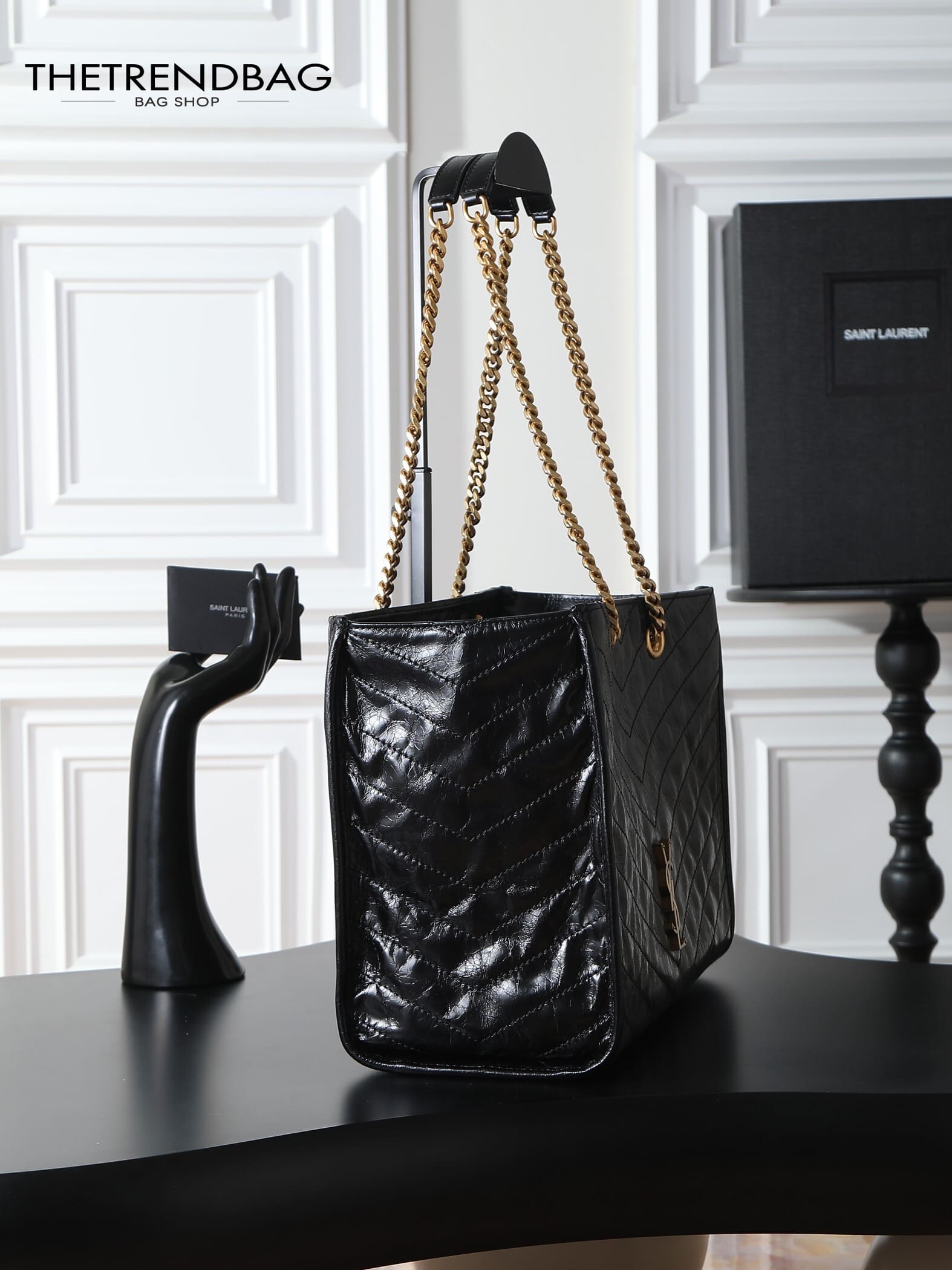 SAINT LAURENT NIKI shopping in vintage leather-large