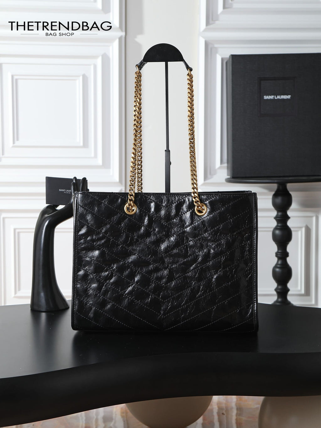 SAINT LAURENT NIKI shopping in vintage leather-large