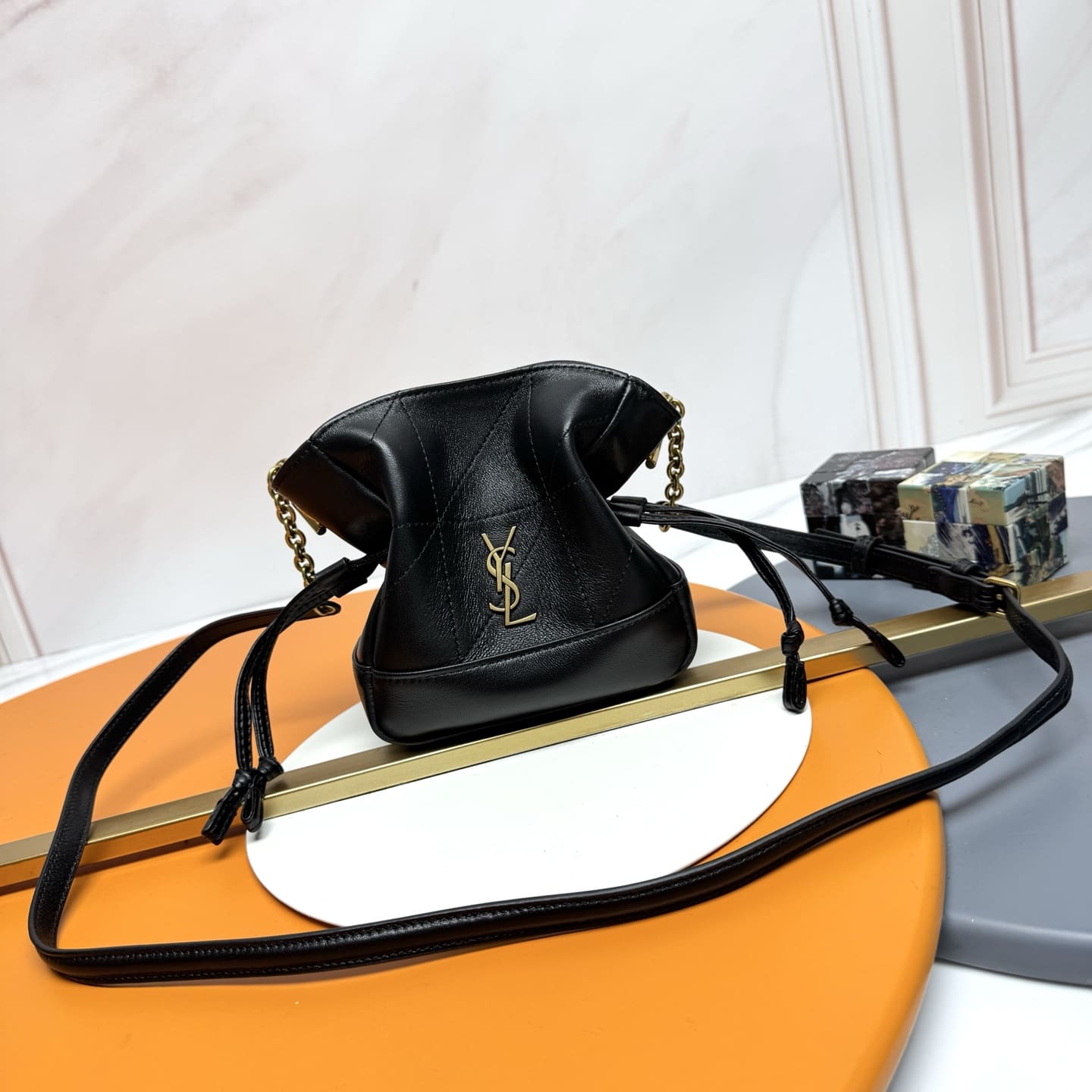 SAINT LAURENT JAMIE mini shoulder pouch in lambskin