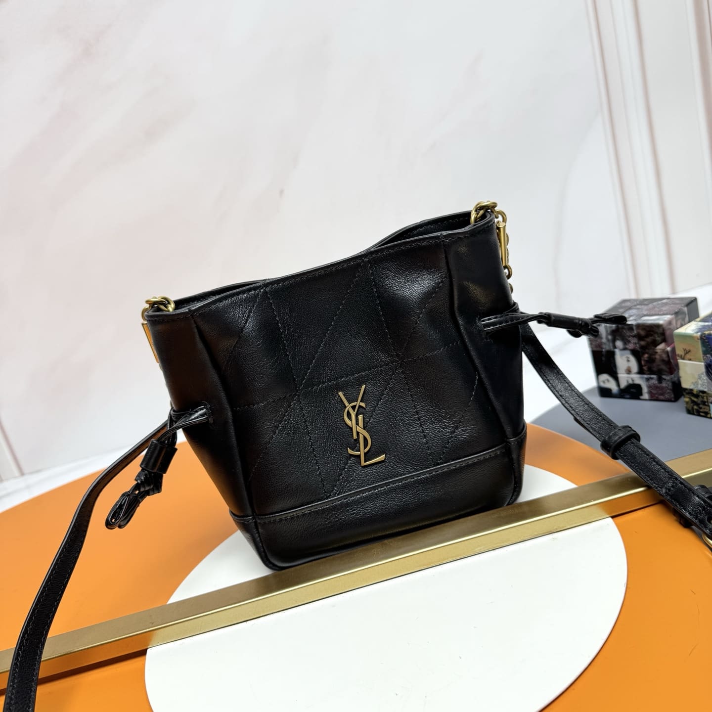 SAINT LAURENT JAMIE mini shoulder pouch in lambskin