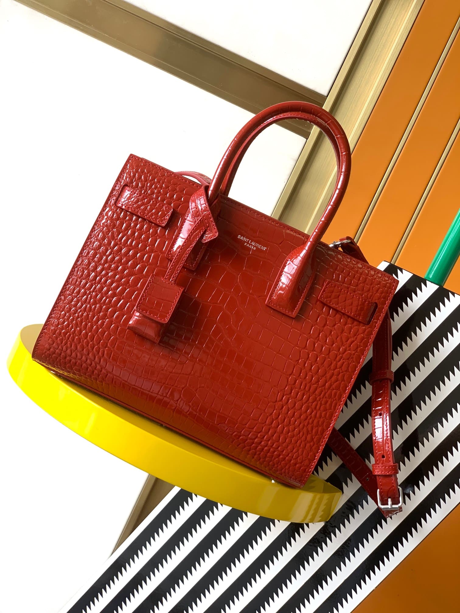 【Master-quality】Saint Laurent Classic Sac De Jour Nano In Embossed Crocodile Shi