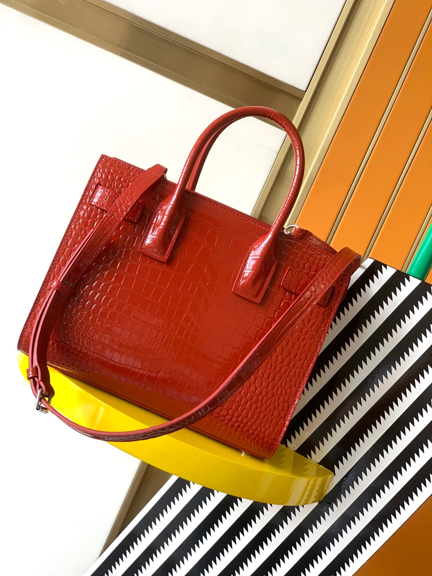 【Master-quality】Saint Laurent Classic Sac De Jour Nano In Embossed Crocodile Shi
