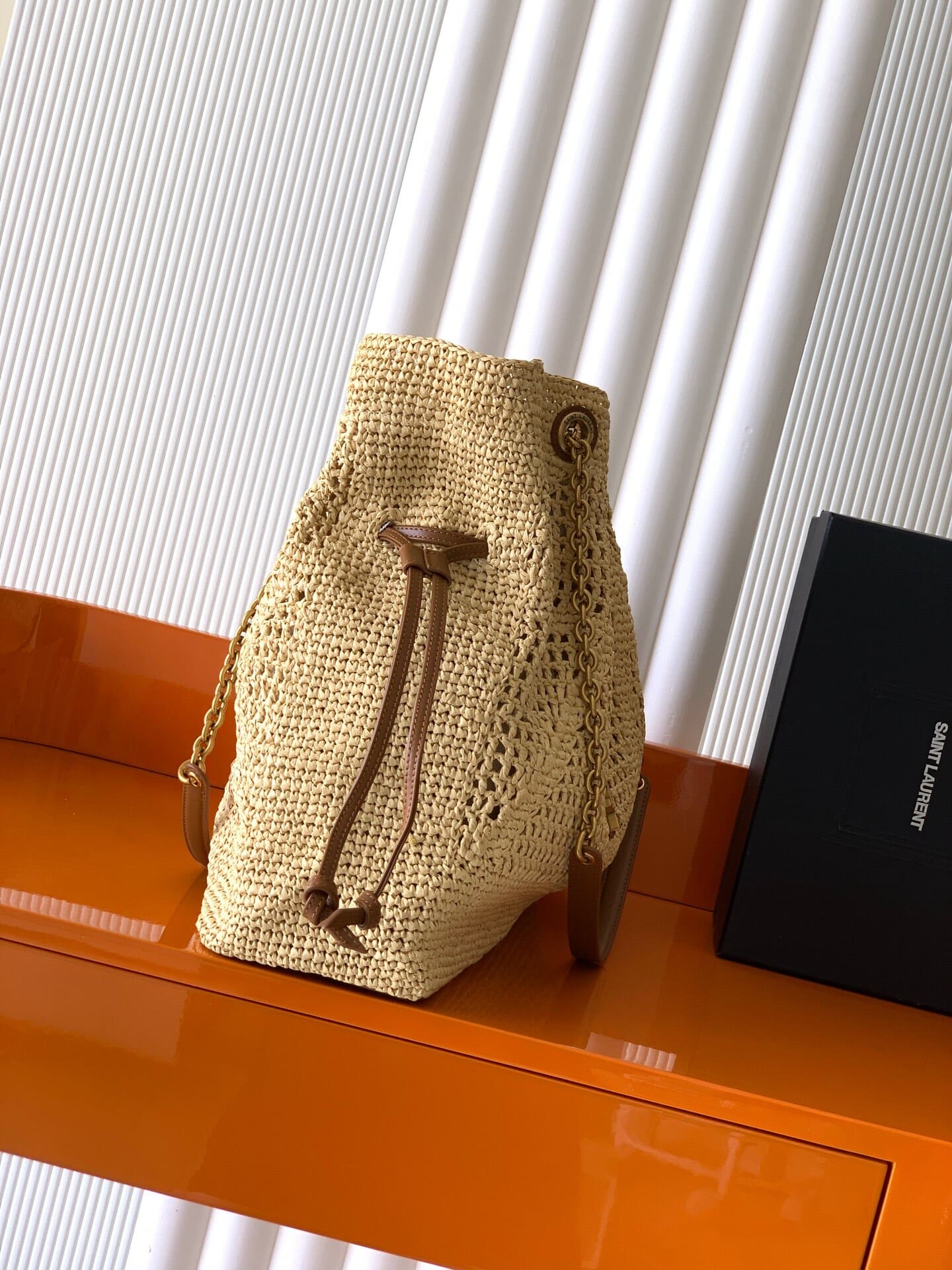 Saint Laurent Jamie Shopping Tote Bag in Raffia