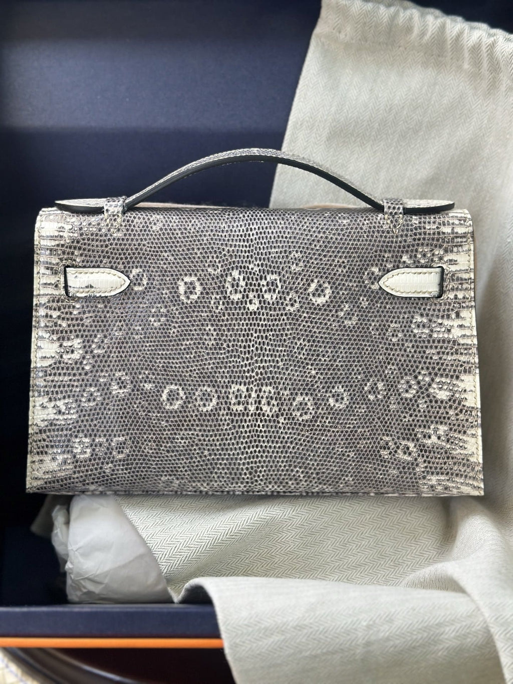 Hermès Lizard Kelly Pochette Clutch Ombre