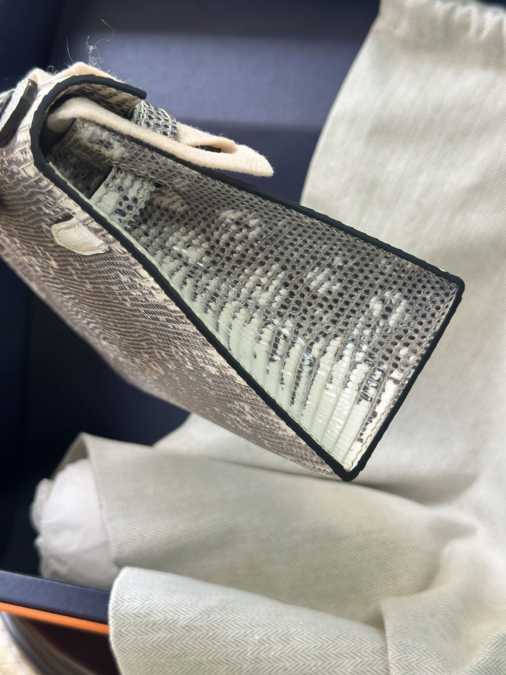 Hermès Lizard Kelly Pochette Clutch Ombre