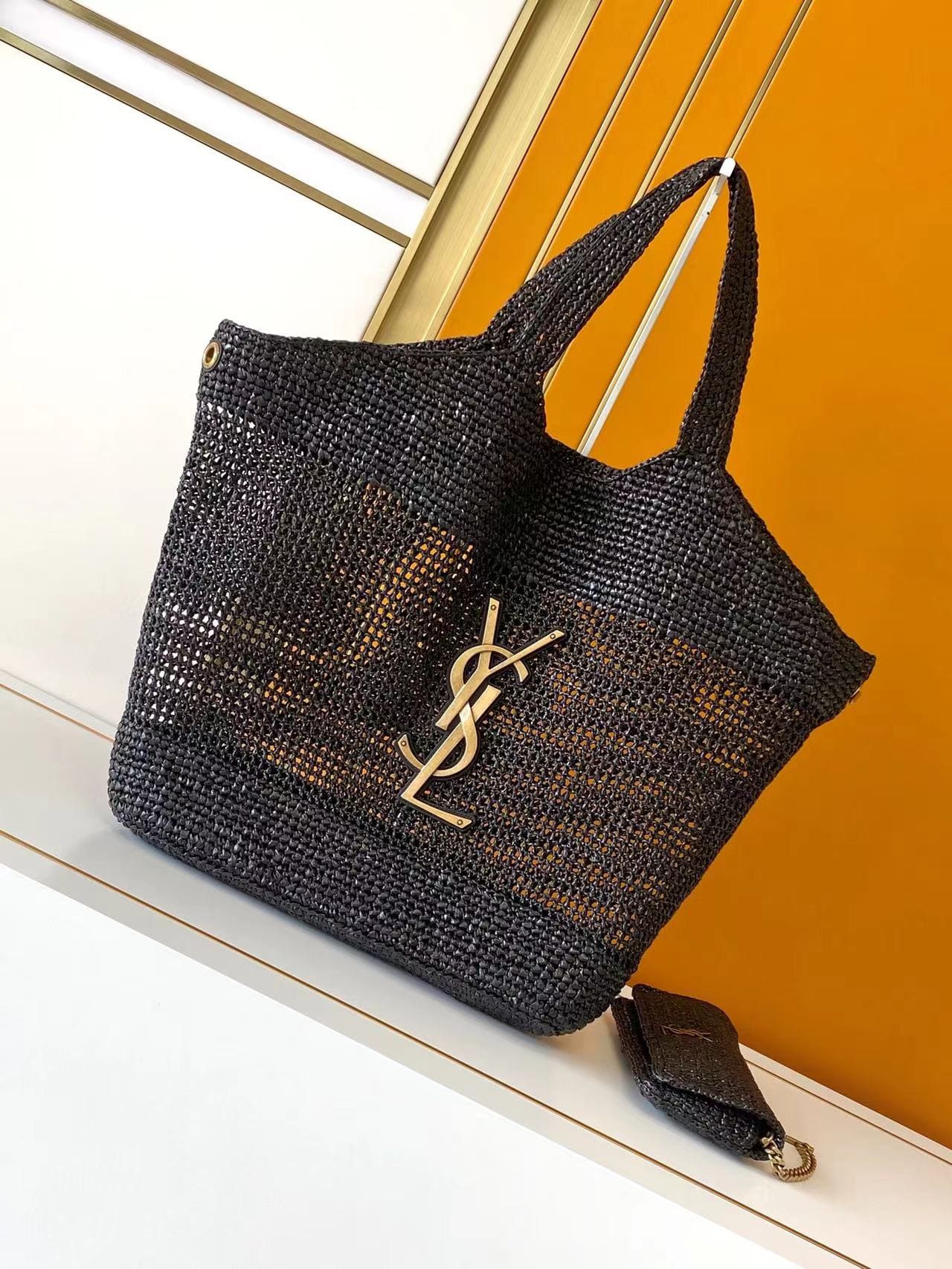 SAINT LAURENT ICARE IN RAFFIA