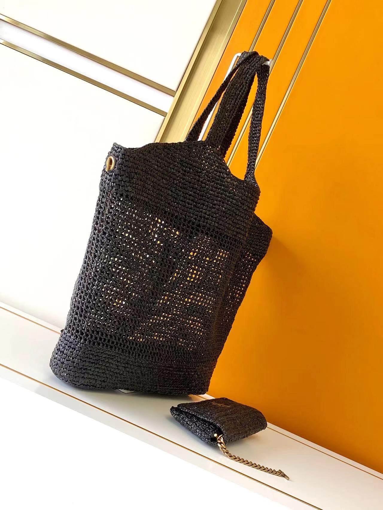 SAINT LAURENT ICARE IN RAFFIA