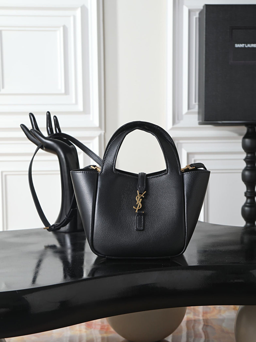 SAINT LAURENT LE 5 À 7 BABY BEA in grained leather