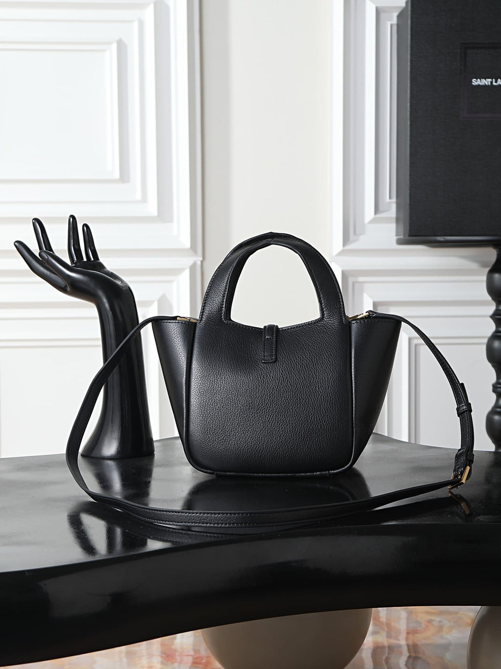 SAINT LAURENT LE 5 À 7 BABY BEA in grained leather