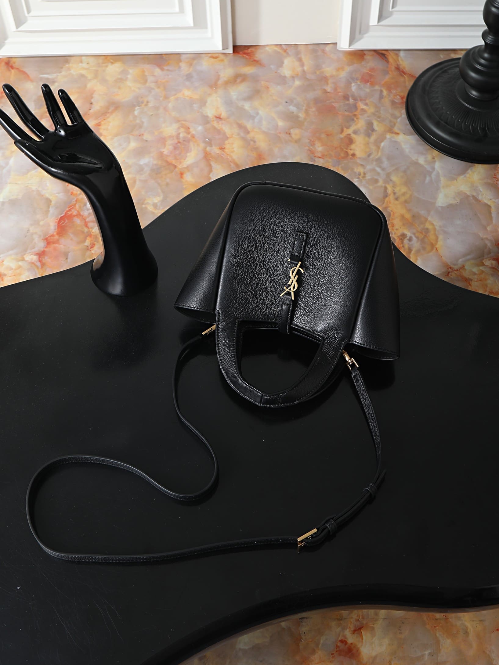 SAINT LAURENT LE 5 À 7 BABY BEA in grained leather