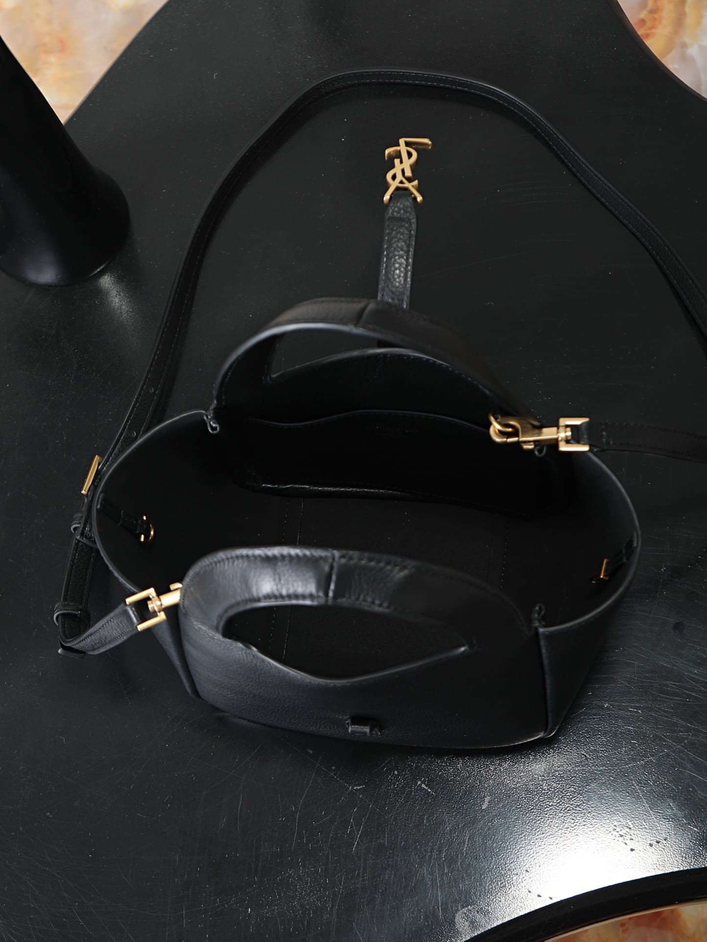 SAINT LAURENT LE 5 À 7 BABY BEA in grained leather