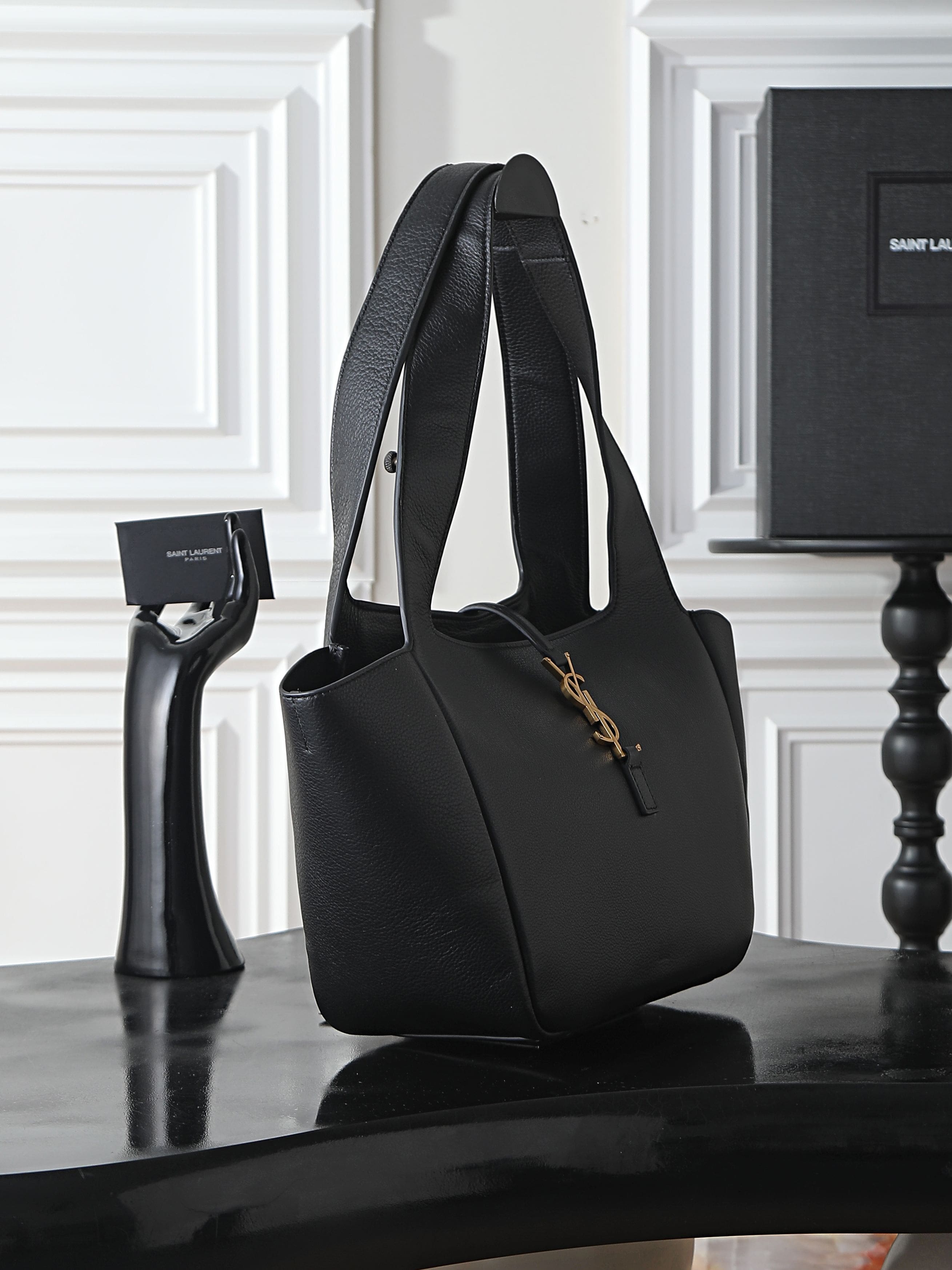 SAINT LAURENT LE 5 À 7 SMALL BEA in grained leather