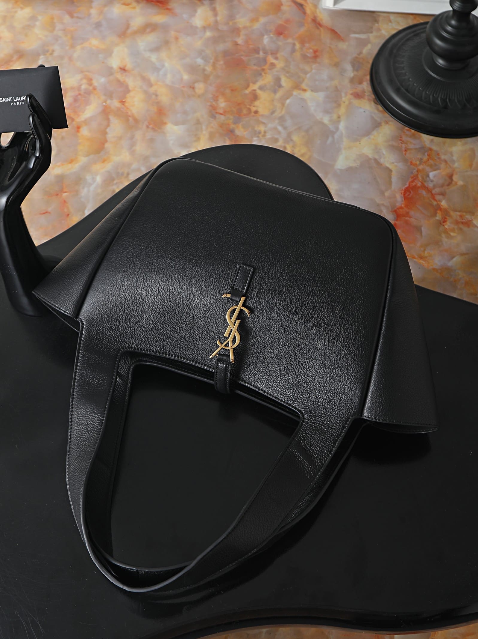 SAINT LAURENT LE 5 À 7 SMALL BEA in grained leather