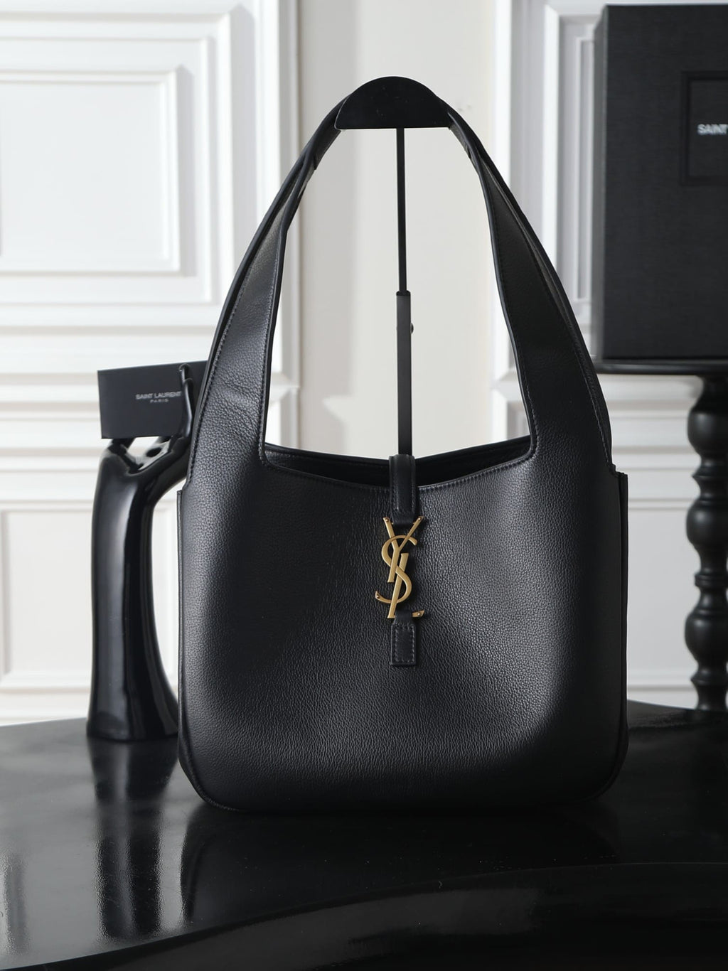 SAINT LAURENT LE 5 À 7 SMALL BEA in grained leather