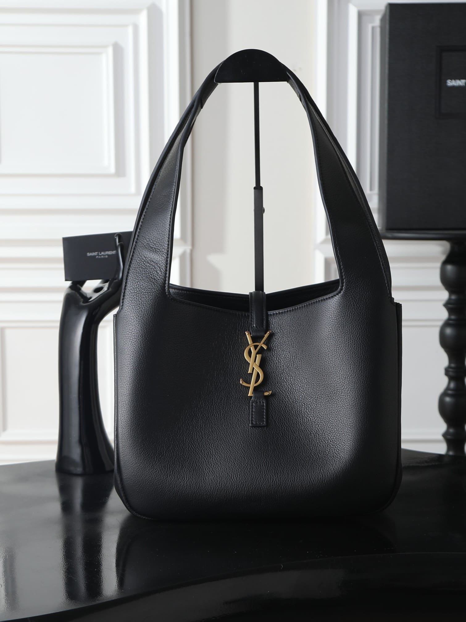 SAINT LAURENT LE 5 À 7 SMALL BEA in grained leather